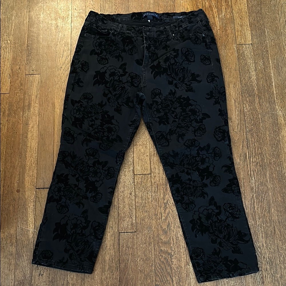Black Floral Patterned Pants